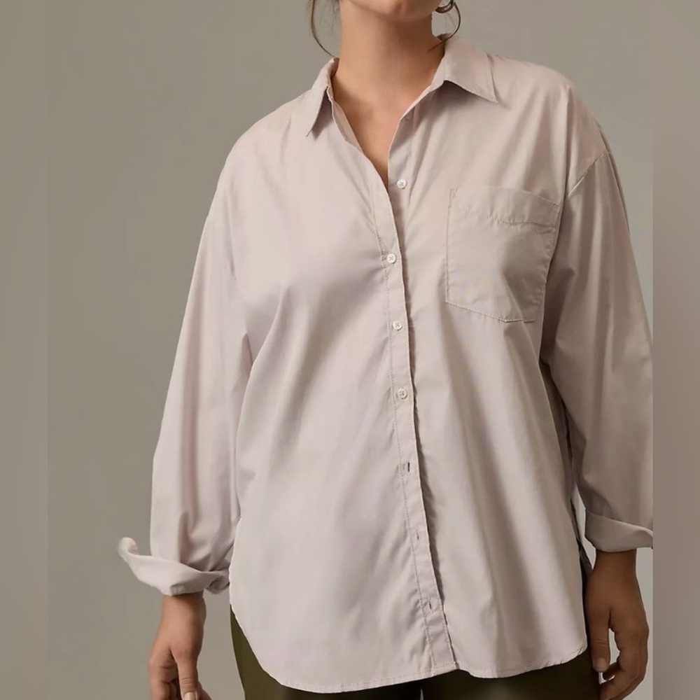 NWT Maeve by Anthropology The Bennet Button-down Oversized Shirt Size L